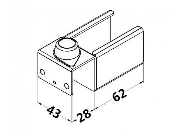 Free run bracket 40mm with ball bearing