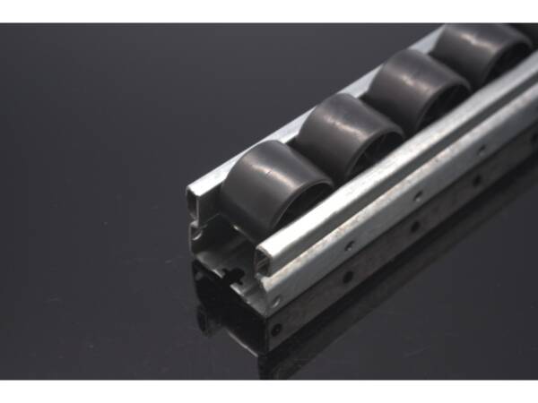 4m steel roller track 40 without holder, flat, black, ESD