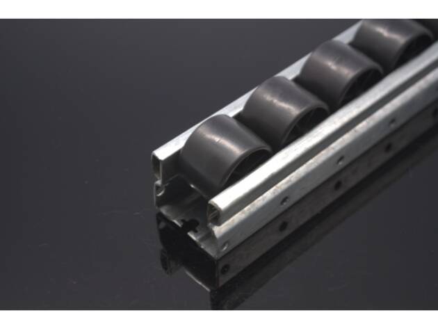 4m steel roller track 40 without holder, flat, black, ESD