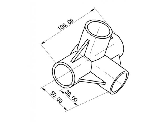 Plastic 3-way joint