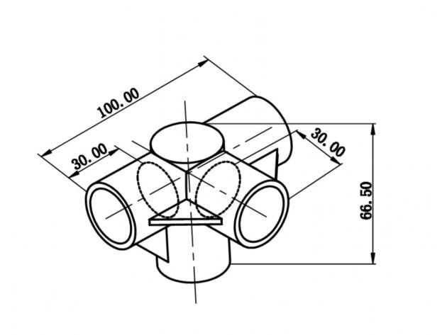 Plastic 3-way joint with end cap