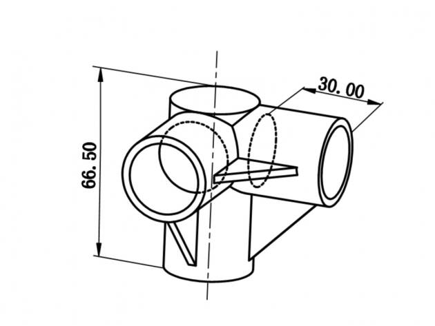 Plastic 2-way joint with end cap