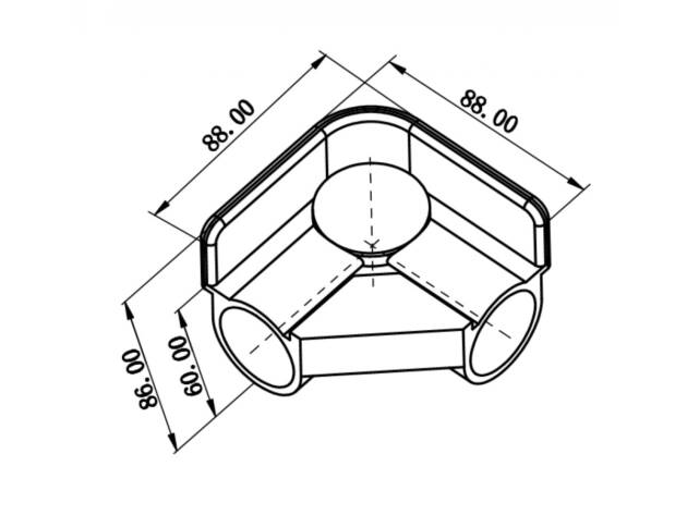 Plastic corner support joint