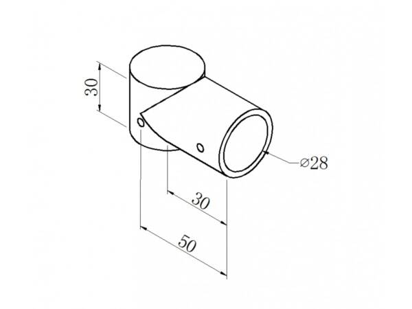 Black ABS plastic T-joint with end cap