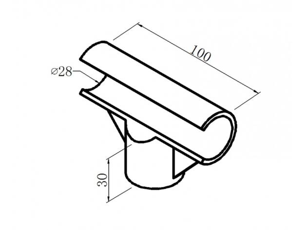 Black ABS plastic open T-joint