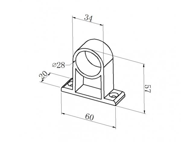 Black ABS connection support