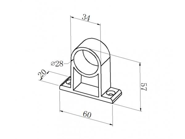 Black ABS connection support