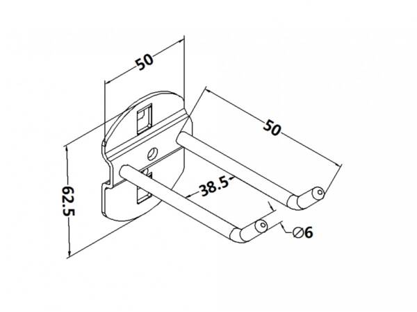Workbench hook, model 3, double hook, length 100mm