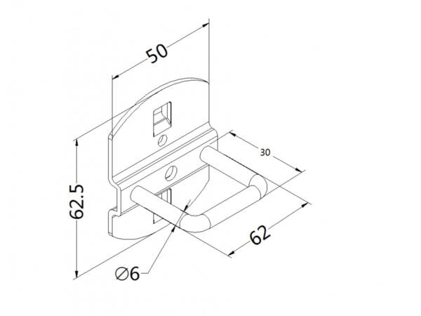 Tong holder, model 8, length 30mm