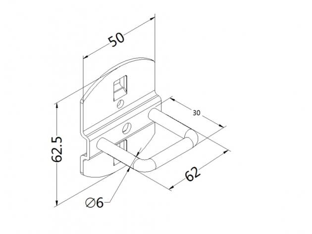 Tong holder, model 8, length 30mm