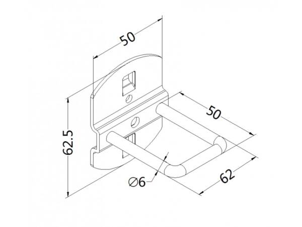 Tong holder, model 8, length 50mm