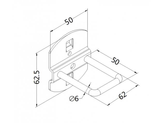 Tong holder, model 8, length 50mm