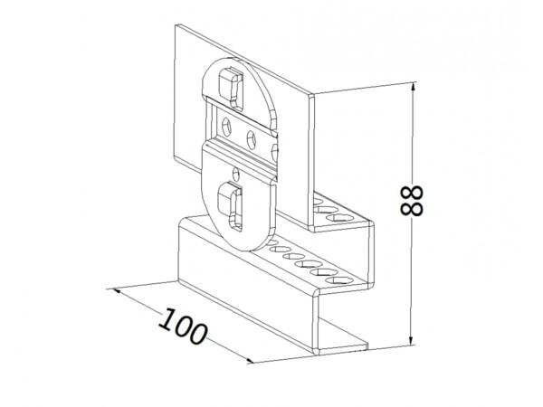 Hex key holder, model 18, length 88mm, width 100mm