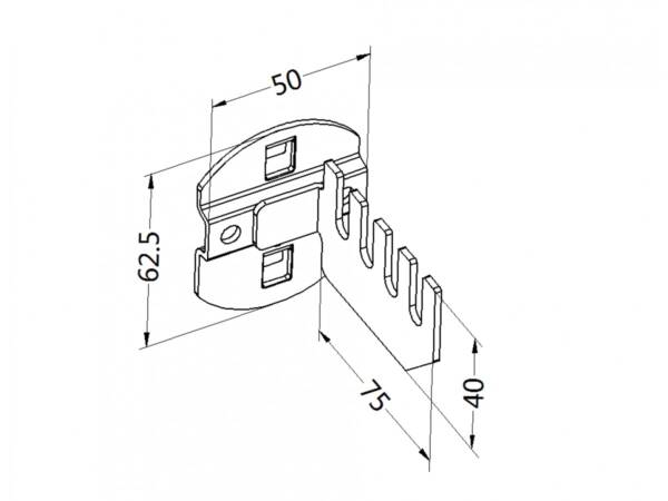 Saw holder, model 19, length 75mm, for 4 saws