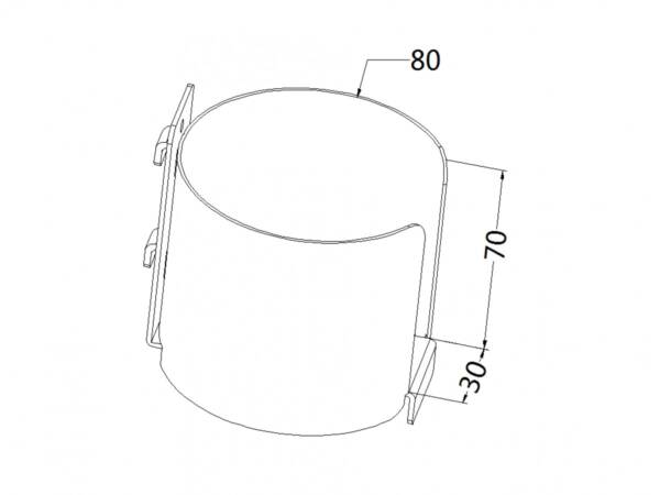 Cup holder, model 20, length 80mm, width 70mm