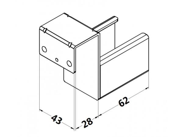 Sinked stop bracket 40mm