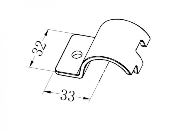 Fixation joint A dia 33, black
