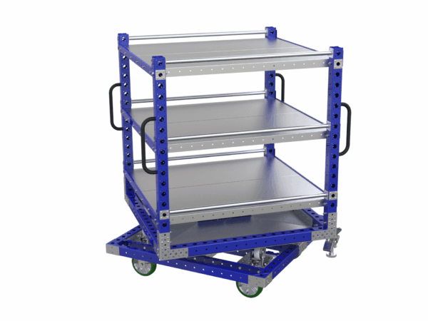 Etagewagen Q-100-0360 met draaiplateau en 3 lades - 1260x1260mm - 454kg
