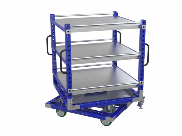 Etagewagen Q-100-0360 met draaiplateau en 3 lades - 1260x1260mm - 454kg
