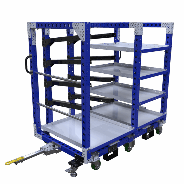 Kittingkar met lades en hangers Q-100-0650 - 1750x1050mm - 1000kg