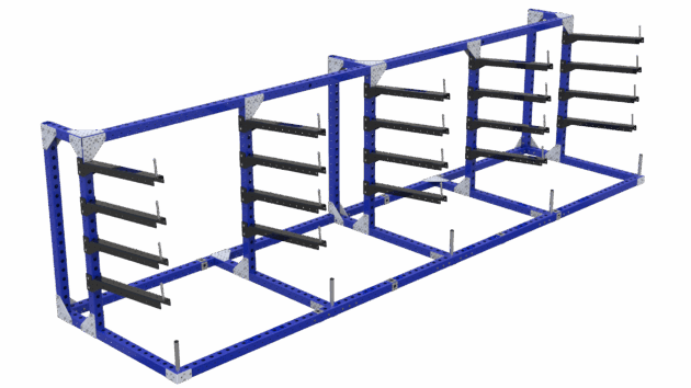 Draagarmstelling - enkelzijdig 4 niveaus - 5530x1400 - 4000kg