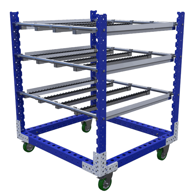 Doorrolstelling op wielen met 3 niveau's LF-100-4857 - 1120x1050mm - 180kg