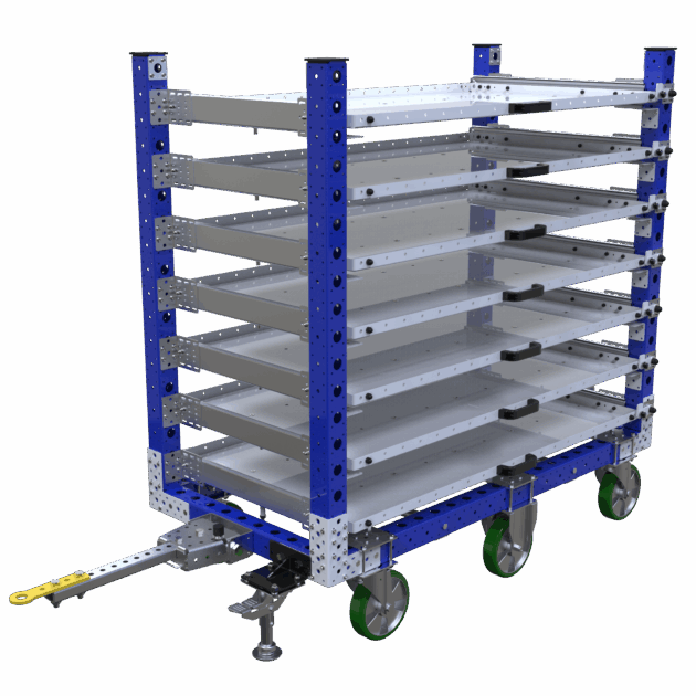 Etagewagen Q-100-6487 met 7 uitschuifbare lades - 1540x770mm - 785kg
