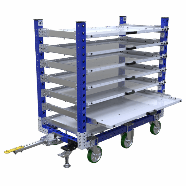 Etagewagen Q-100-6487 met 7 uitschuifbare lades - 1540x770mm - 785kg