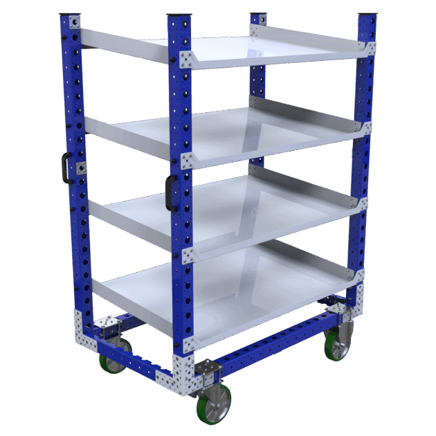 Etagewagen Q-100-6768 met 4 hellende lades - 1400x840mm - 340kg