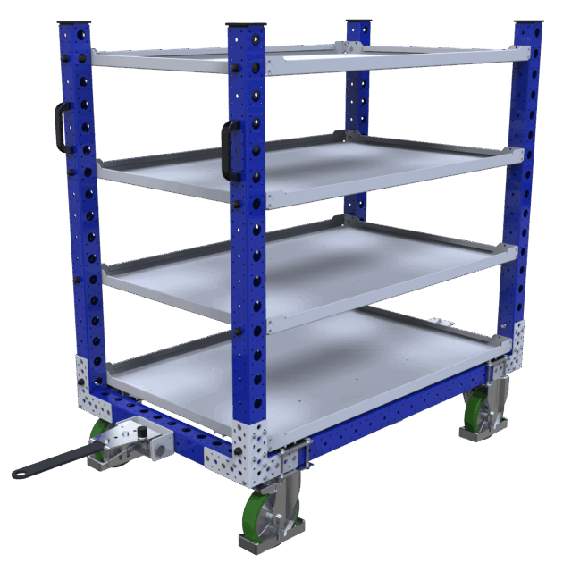 KLT kar Q-100-8305 met 4 lades - 1260x840 mm