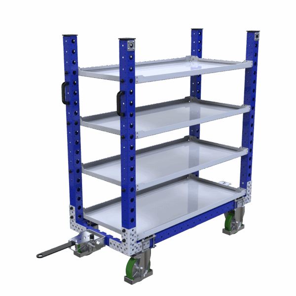 KLT kar Q-100-8306 met 4 lades - 1260x630mm