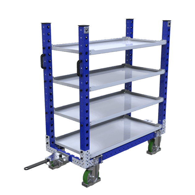 KLT kar Q-100-8306 met 4 lades - 1260x630mm