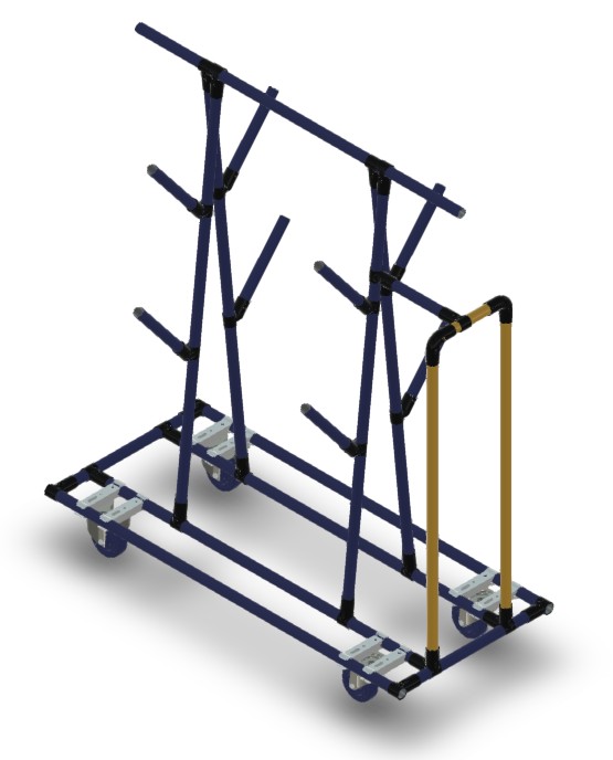Ophangkar - dubbelzijdig 4 posities - 1200x530mm - 120kg