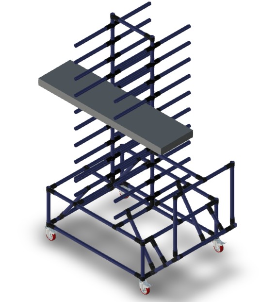 Draagarmkar dubbel zijdig 20 posities - 960x750x1850mm - 200kg