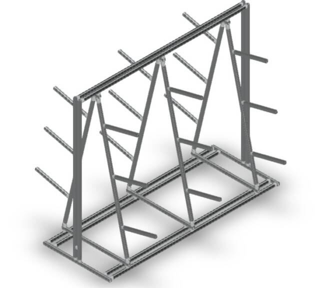 Draagarmstelling dubbel zijdig 6 posities - 2100x820x1750mm - 180kg
