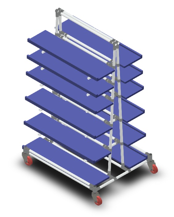 Dubbelzijdige etagewagen met 12 posities LF006 - 1100x820mm - 120kg