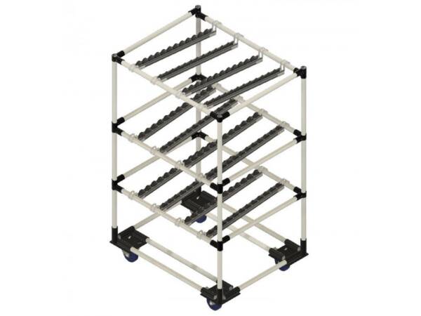 Doorrolstelling op wielen met 2 niveau's en retour LF018 - 800x650mm - 450kg