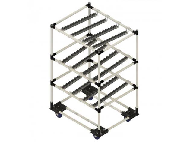 Doorrolstelling op wielen met 2 niveau's en retour LF018 - 800x650mm - 450kg