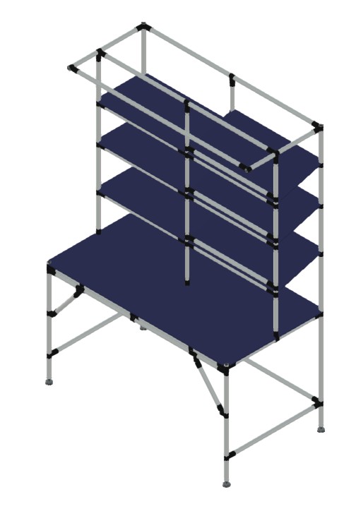 Assemblagetafel met opbouw en legborden LF019 - 1520x820mm - 300kg