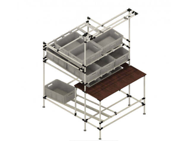 Assemblage station met onderdeeltoelevering LF020 - 1275x1615mm - 300kg