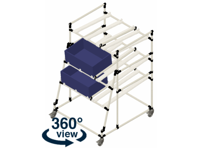 Kanbanstelling met 2 niveau's en retour LF028 - 1020x1085mm - 450kg