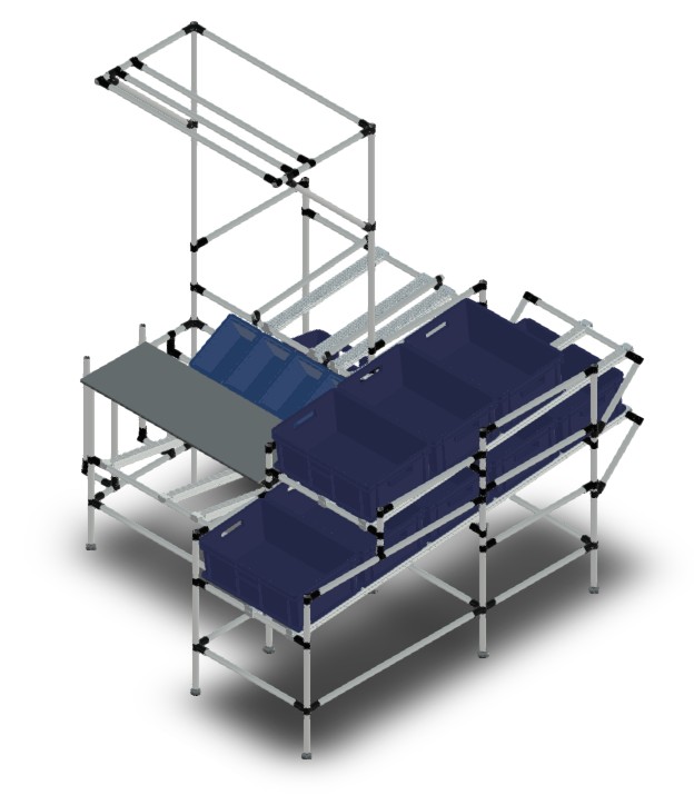Assemblage station met onderdeeltoelevering LF032 - 1715x2000mm - 300kg