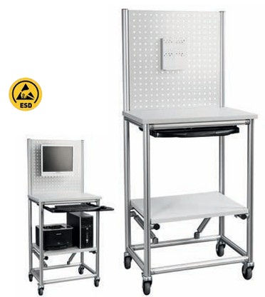ESD PC trolley met perfo paneel LF21170198-09E - 770x550mm - 200kg