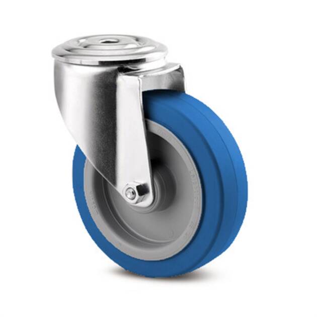 Zwenkwiel - TENTE 3470UFR100P30-13 - blauw rubber - dia 100mm - max 160 kg - 00061097