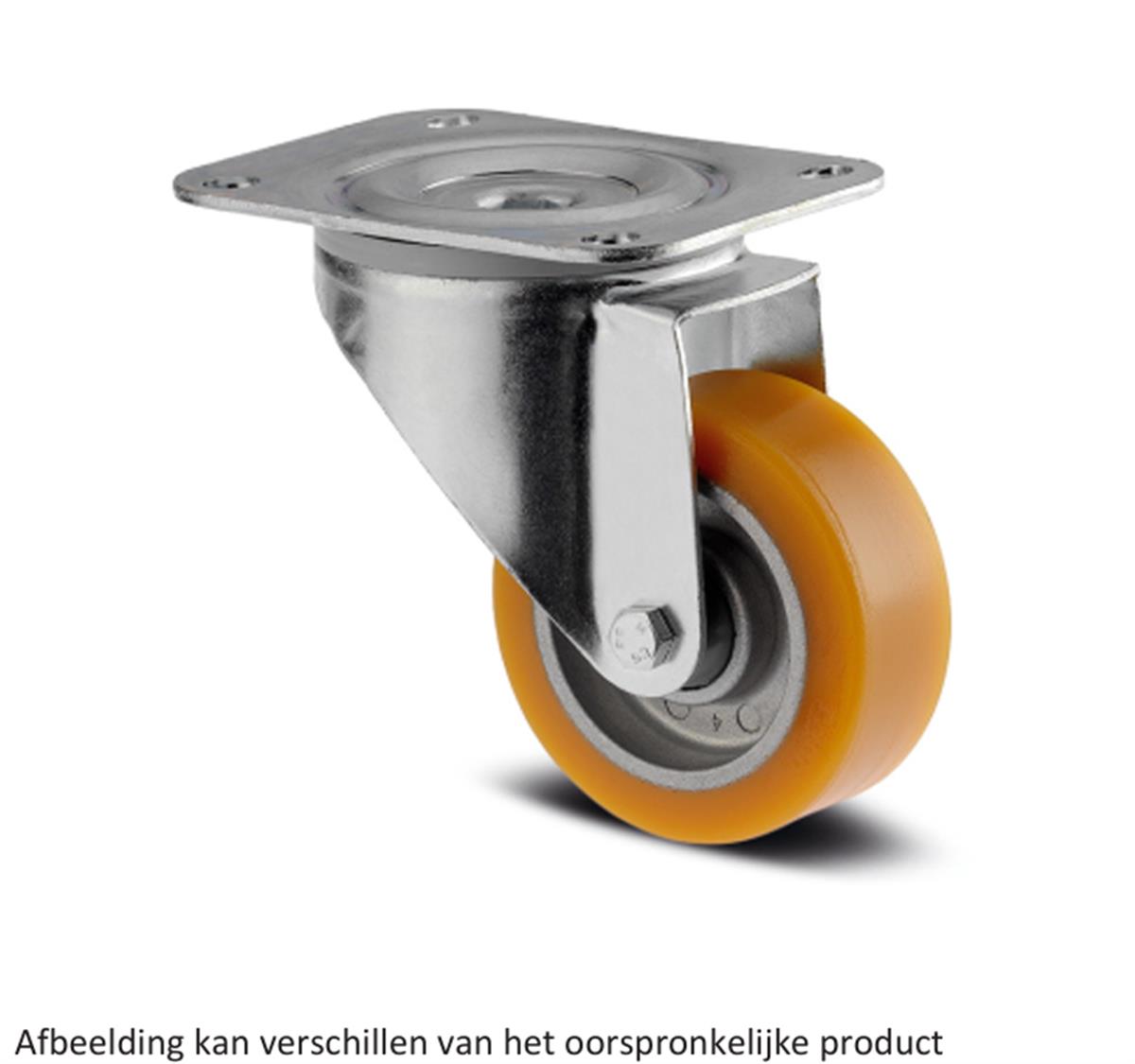 Zwenkwiel - TENTE 3470ITP125P62 - polyurethaan - dia 125mm - max 250 kg - 00300618