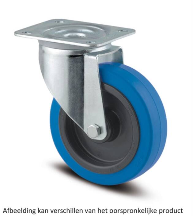 Zwenkwiel - TENTE 3470UFR125P62 - blauw rubber - dia 125mm - max 250 kg - 00004632