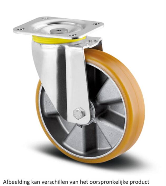 Zwaarlast zwenkwiel - TENTE 4680ITP125P63 - polyurethaan convex - dia 125mm - max 500 kg - 00834588