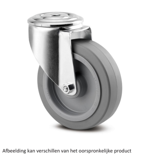 Zwenkwiel - TENTE 3470UFR100P30-13 - grijs rubber - dia 100mm - max 150 kg - 00064531