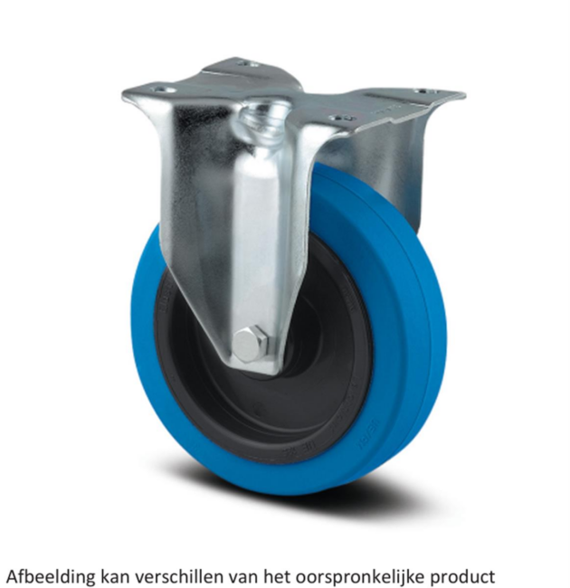 Bokwiel - TENTE 3478UFR100P62 - blauw rubber - dia 100mm - max 160 kg - 00004019