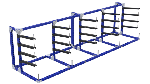 Draagarmstelling enkelzijdig 4 niveaus LF-100-3164 - 5530x1400 - 4000kg